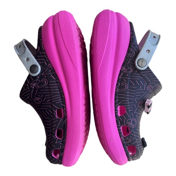 Size 10 Pink and Black Barbie x Croc Platforms - Picture 2 of 4
